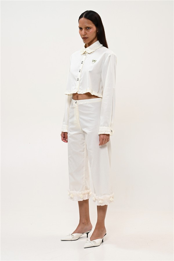 BOOM 021 CROP SHIRT IVORY