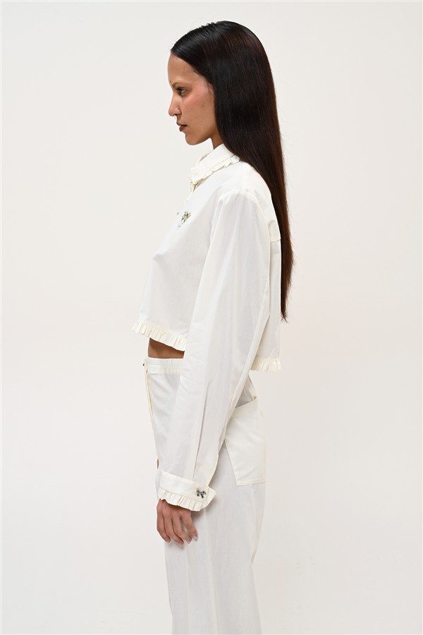 BOOM 021 CROP SHIRT IVORY