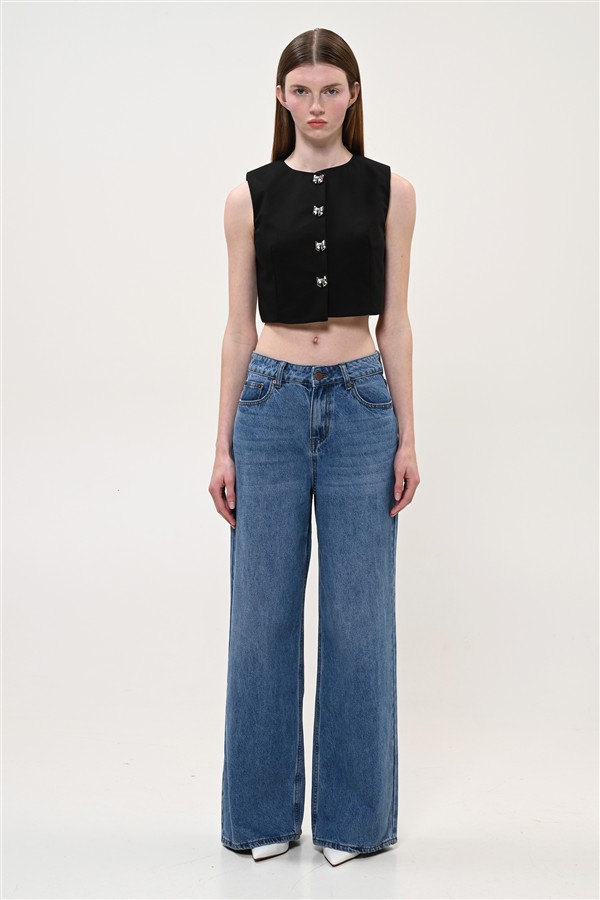 BOOM 022 CROP VEST BLACK