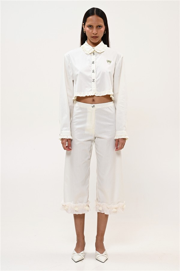 BOOM 023 CROP PANTS IVORY