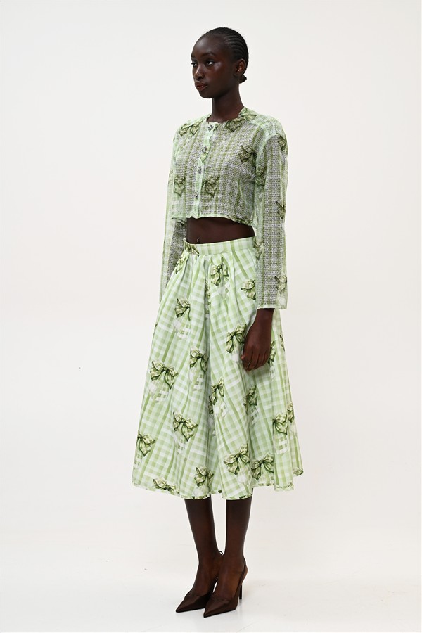 BOOM 023 CROP SHEER TOP GREEN