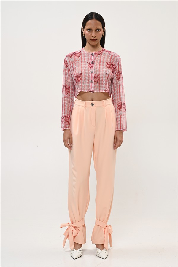 BOOM 023 CROP SHEER TOP PINK