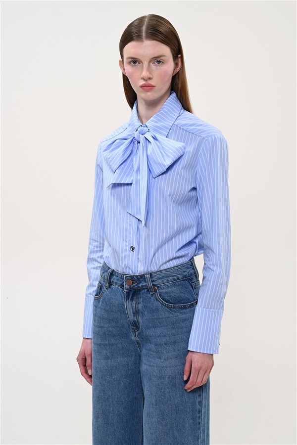 BOOM 024 BELTED SHIRT BLUE