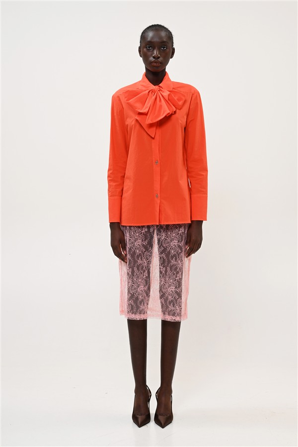 BOOM 024 BELTED SHIRT ORANGE
