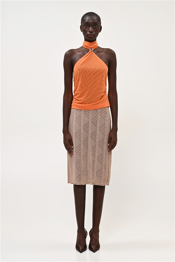 BOOM 028 SHEER TOP ORANGE