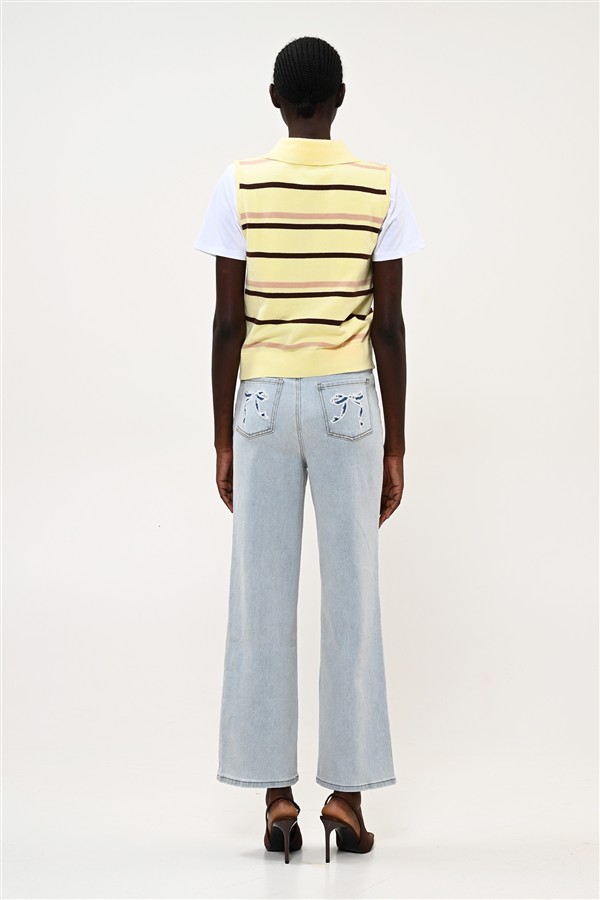 BOOM 036 POLO VEST STRIPES YELLOW