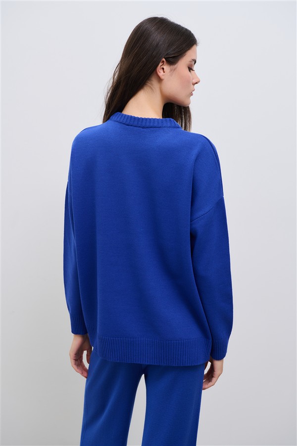COMBOS 008 PENELOPE KNIT BLOUSE BLUE