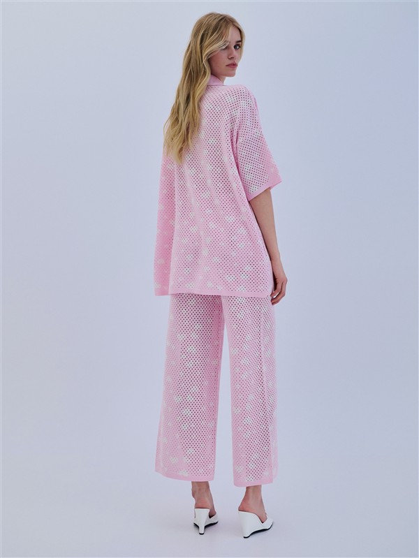 COMBOS 010 PANTS KNIT HEARTS PINK