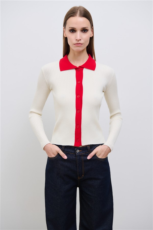 COMBOS 011 AMORA CARDIGAN WHITE