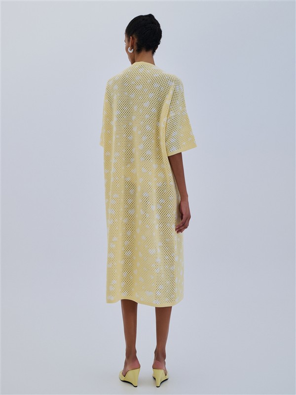 COMBOS 011 DRESS MAXI HEARTS BANANA