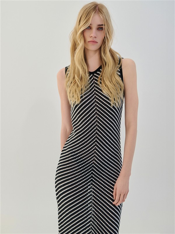 COMBOS 014 DRESS MAXI TWO-TONE BLACK
