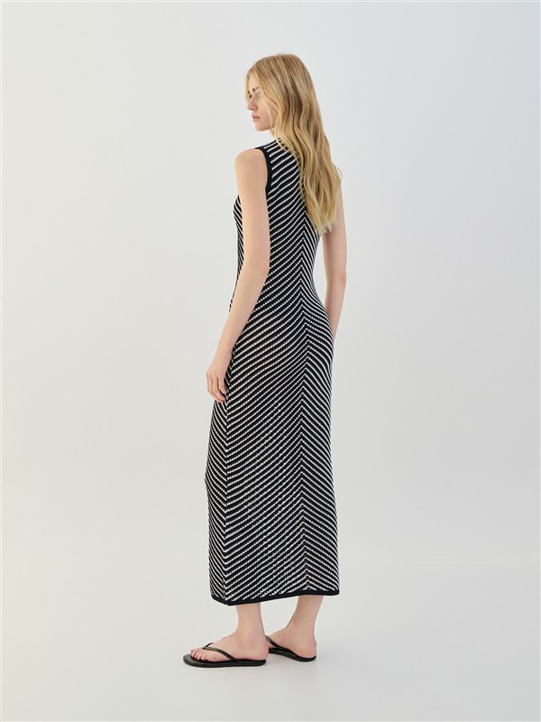 COMBOS 014 DRESS MAXI TWO-TONE BLACK