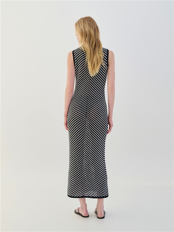 COMBOS 014 DRESS MAXI TWO-TONE BLACK