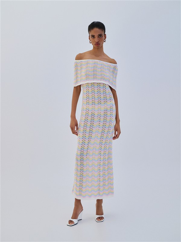 COMBOS 020 DRESS MAXI STRAPLESS PINK/BLU