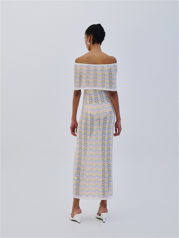 COMBOS 020 DRESS MAXI STRAPLESS PINK/BLU