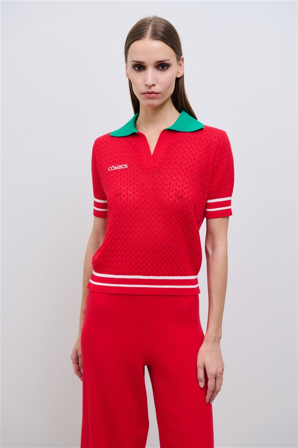 COMBOS 022 DOLCE KNIT POLO RED