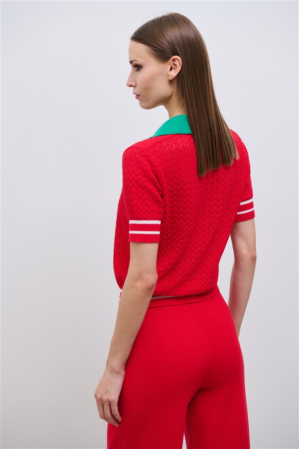 COMBOS 022 DOLCE KNIT POLO RED