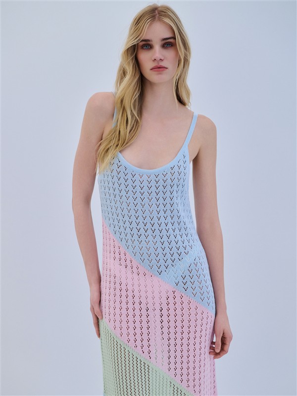 COMBOS 022 DRESS MAXI TRICOLOR