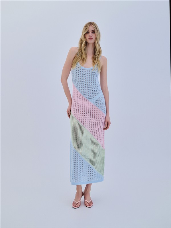 COMBOS 022 DRESS MAXI TRICOLOR