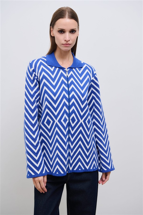 COMBOS 026 ATHENA CARDIGAN RHOMBUS BLUE