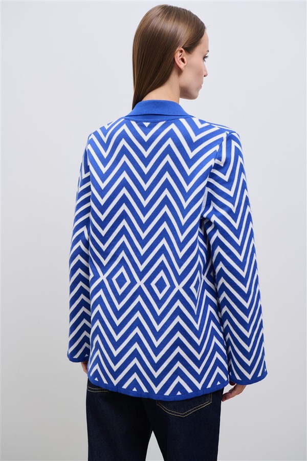 COMBOS 026 ATHENA CARDIGAN RHOMBUS BLUE