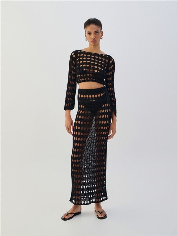 COMBOS 030 SKIRT MAXI NET BLACK