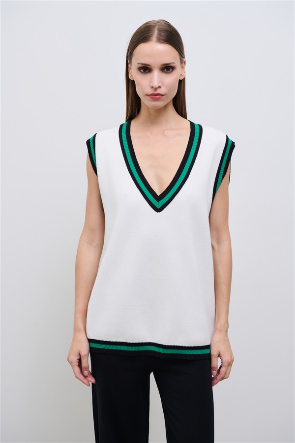 COMBOS 031 MONACO KNIT VEST WHITE