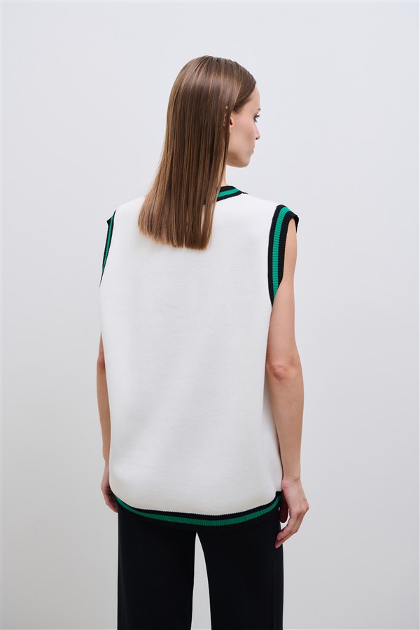 COMBOS 031 MONACO KNIT VEST WHITE