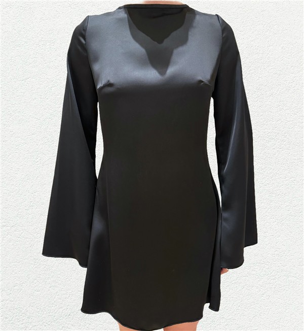 COMBOS 032 MINI SATIN DRESS BLACK