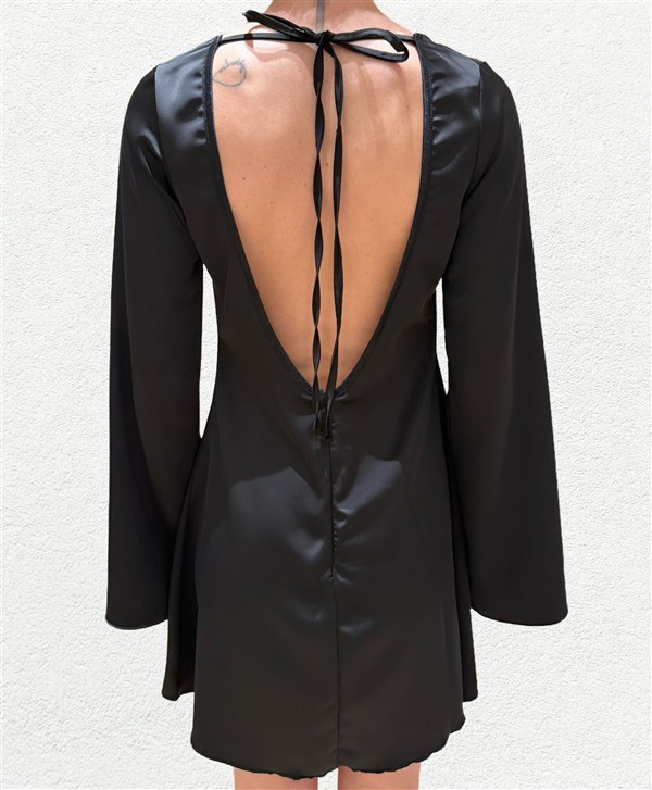 COMBOS 032 MINI SATIN DRESS BLACK