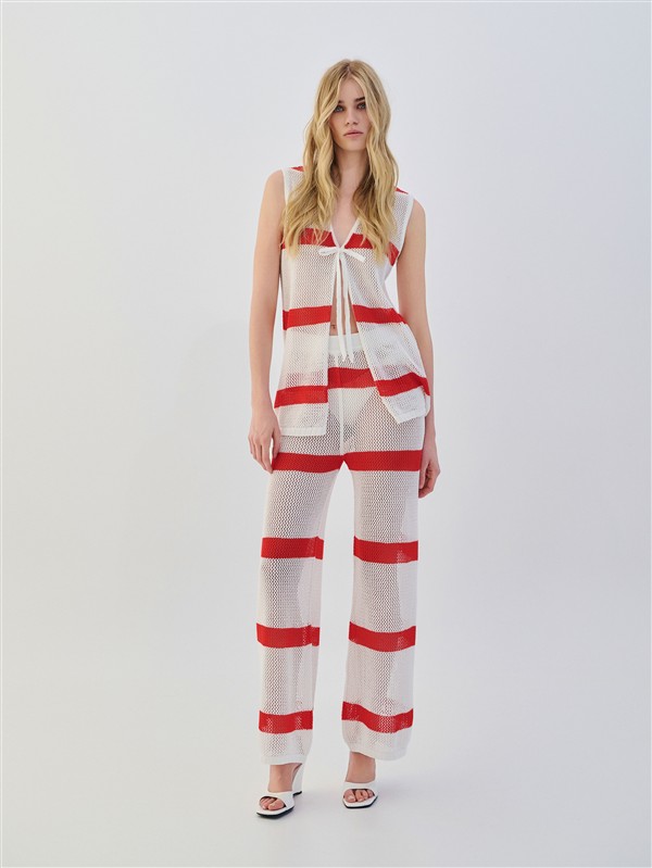 COMBOS 034 PANTS TWO TONE WHITE/CORAL