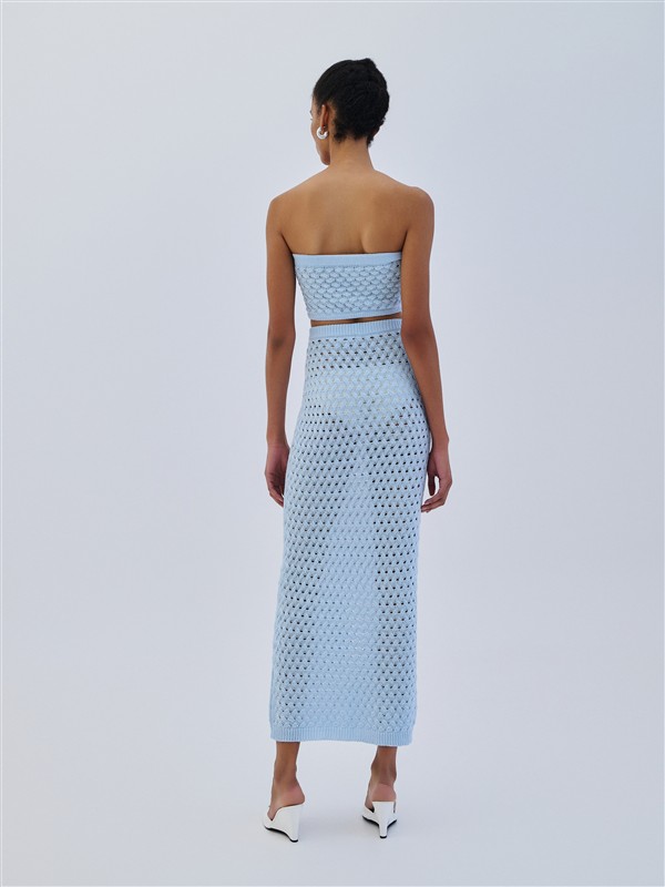COMBOS 036 SKIRT MAXI KNIT LIGHT BLUE