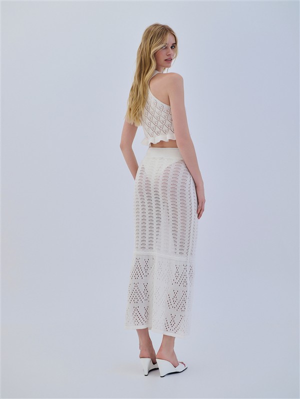 COMBOS 038 SKIRT MAXI KNIT WHITE
