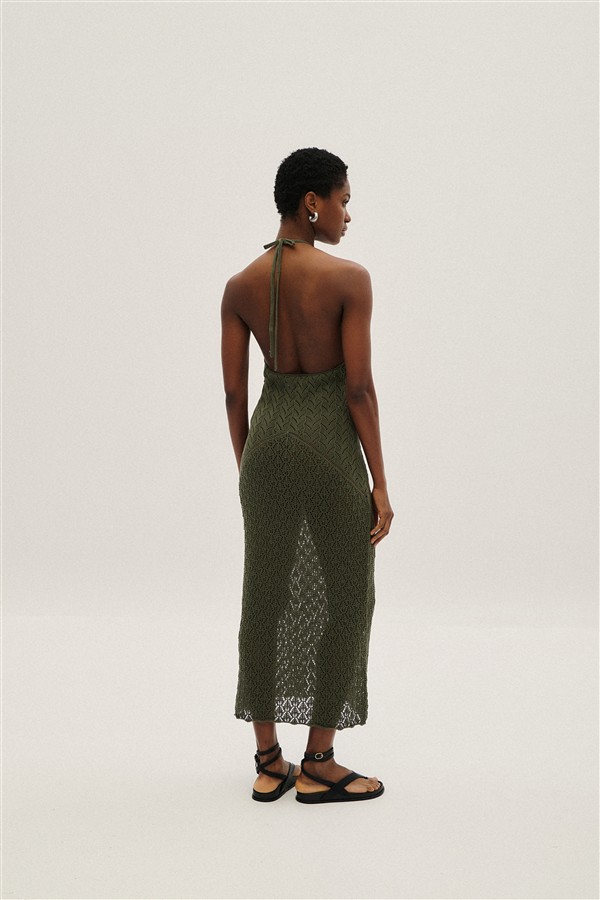 COMBOS 041 MAXI DRESS LOW BACK KHAKI