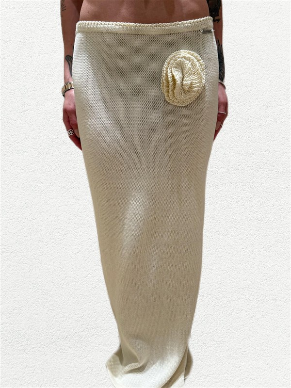 COMBOS 046 MAXI SKIRT FLOWER ECRU