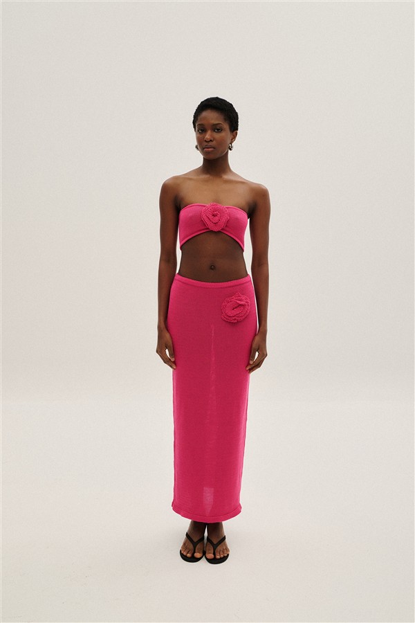 COMBOS 046 MAXI SKIRT FLOWER FUCHSIA