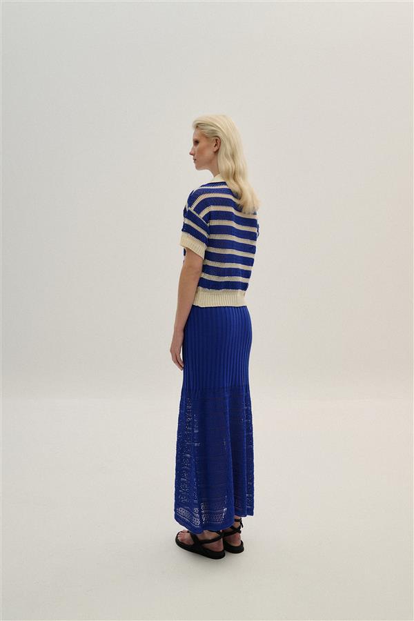COMBOS 054 TOP POLO ECRU/BLUE