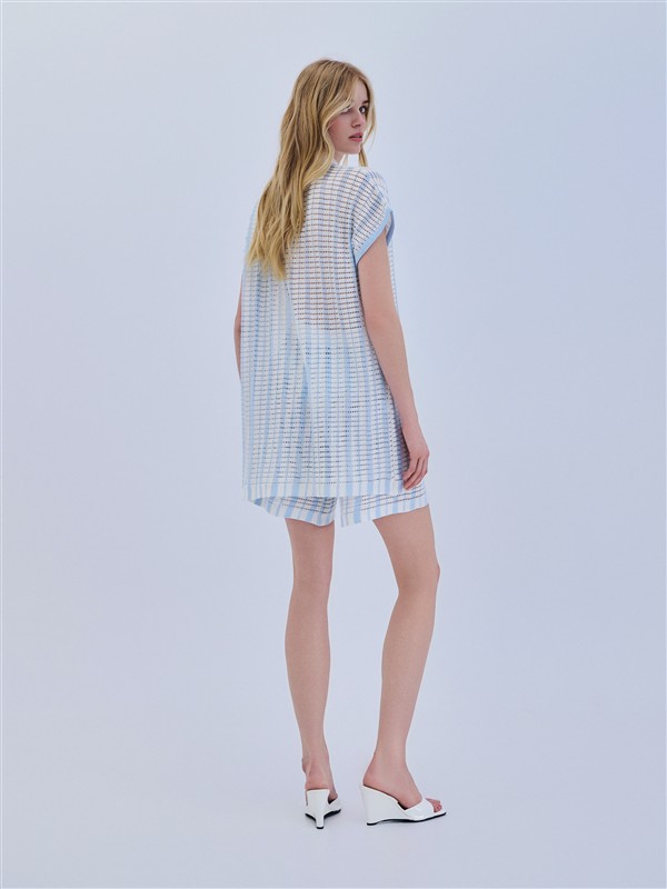 COMBOS 059 SHORTS STRIPED LIGHT BLUE