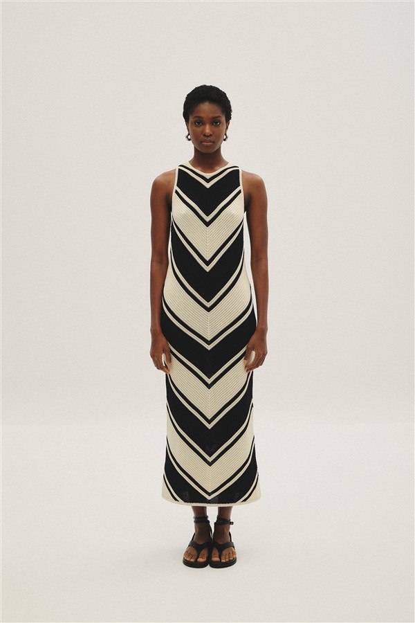 COMBOS 065 MAXI DRESS B/W
