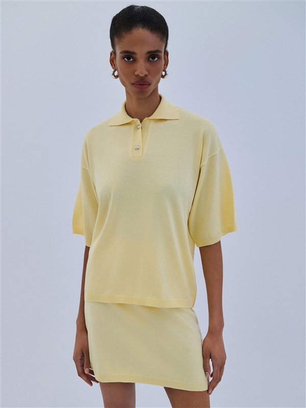 COMBOS 066 BLOUSE POLO BUTTONS YELLOW