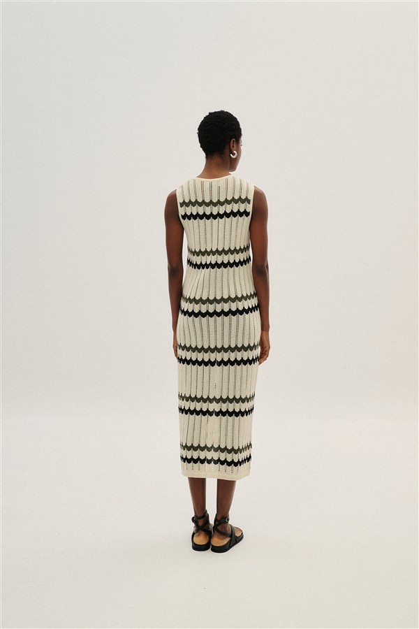 COMBOS 066 MAXI DRESS STRIPES B/W