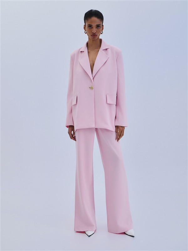 COMBOS 069 TROUSER GOLD BUTTON FLARE PINK