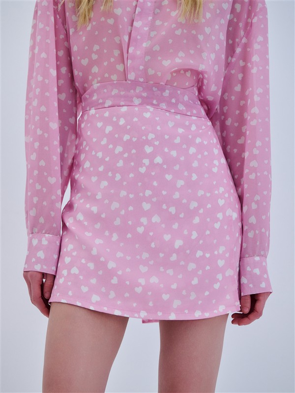 COMBOS 071 SKIRT MINI HEARTS PINK/WHITE