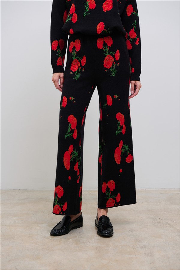 COMBOS 082 CARNATION KNIT PANTS BLACK