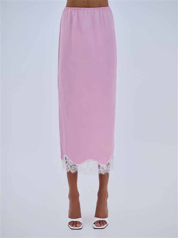 COMBOS 082 SKIRT MAXI SATIN LACE PINK