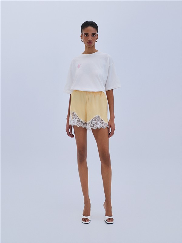 COMBOS 084 SHORTS SATIN LACE BANANA