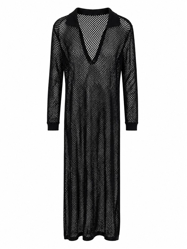 COMBOS 092 DRESS MAXI POLO V BLACK