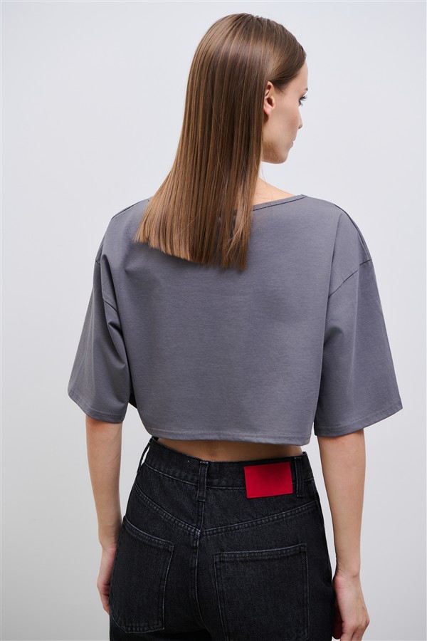 COMBOS 105 ELENA CROP TOP GREY