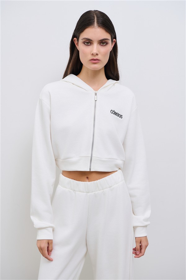 COMBOS 111 CORE ZIP HOODIE ECRU
