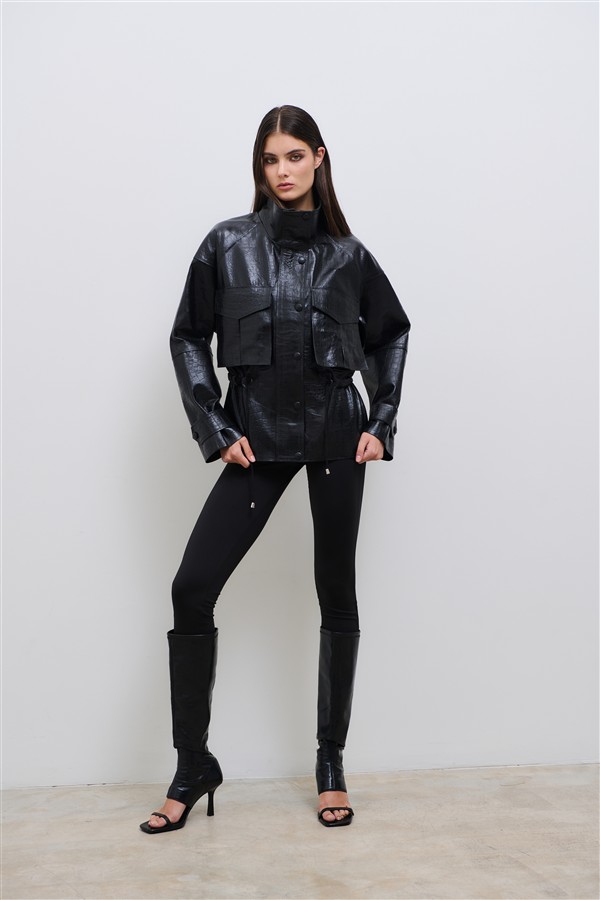 COMBOS 120 NAOMI LEATHER JACKET BLACK